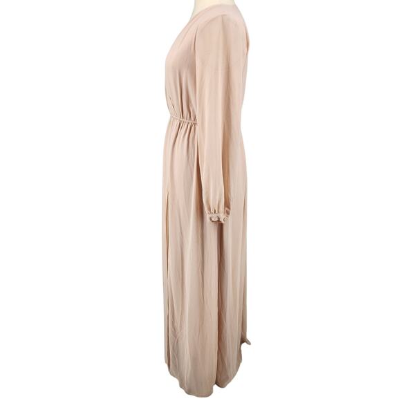 Lulus Wondrous Water Lilies Maxi Dress – Blush Pink Chiffon Romantic Chic XL - Picture 4 of 8